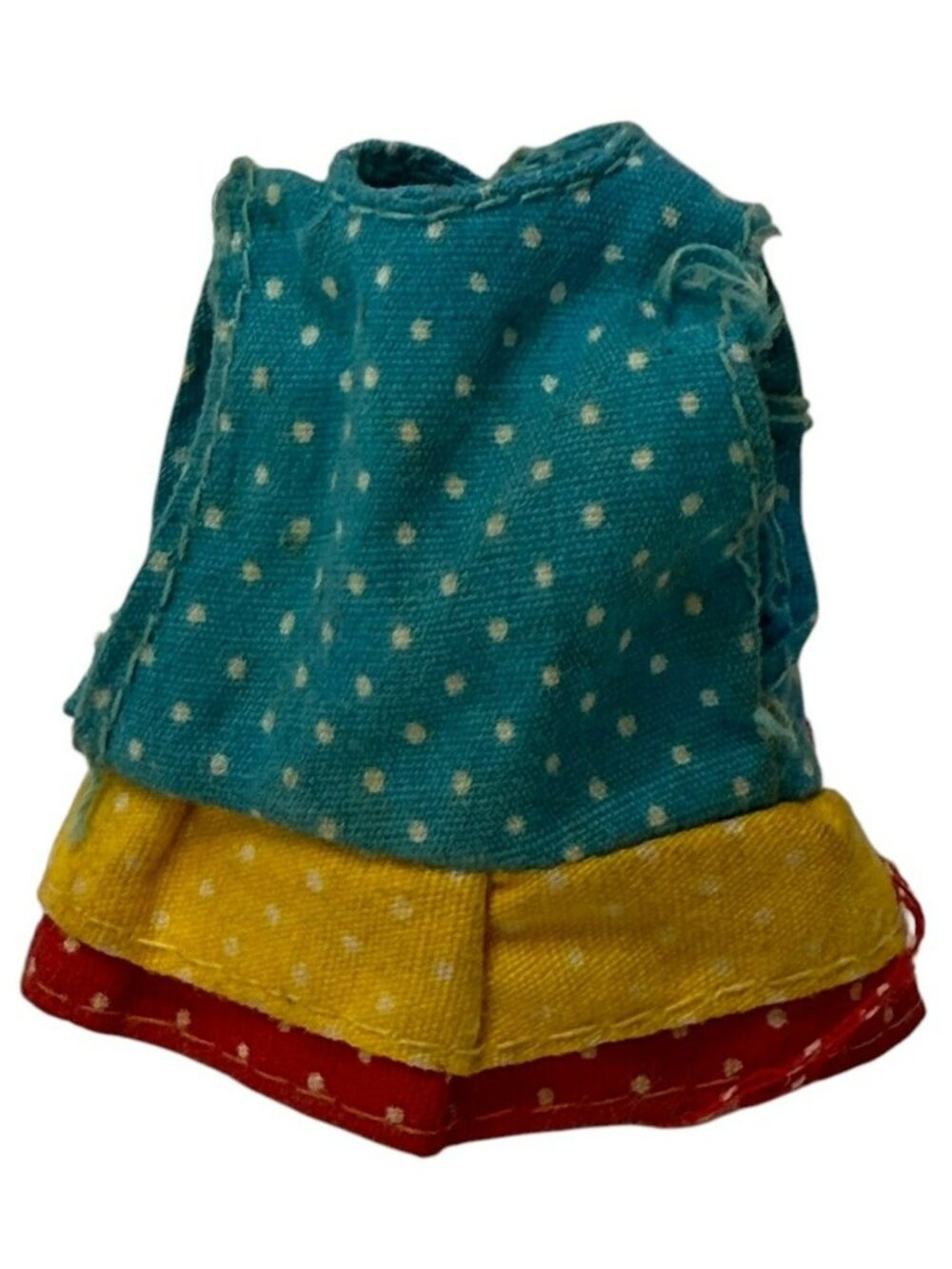 Vintage Remco Magic Button Heidi Dress Outfit Replacement Blue Yellow Red Dots